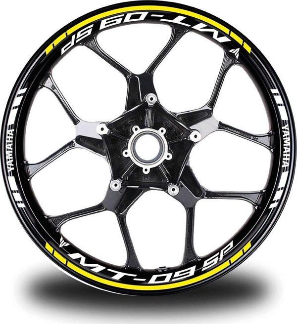 Sarı Yamaha MT 09 SP  Takım Jant Sticker Etiket - Image 1