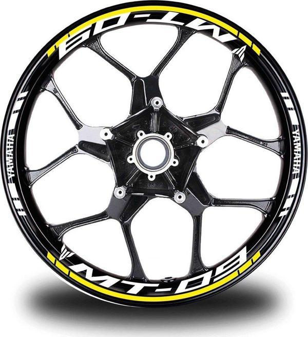 Sarı Yamaha MT 09 Takım Jant Sticker Etiket - Image 1