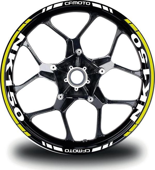 CFMOTO 150NK Takım Jant Sticker Etiket Modeli Neon Sarı Renk - Image 1