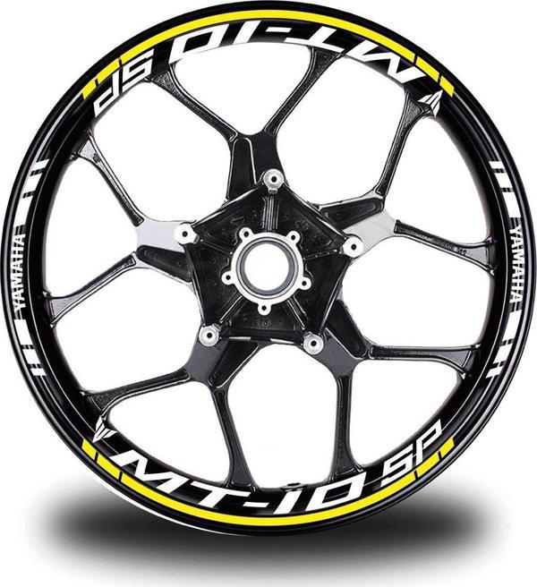 Sarı Yamaha MT 10 SP  Takım Jant Sticker Etiket - Image 1
