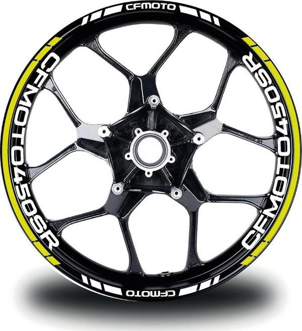 Cfmoto 450sr Jant Sticker Iç Dış Yazılı Neon Yeşil (SARI) - Image 1