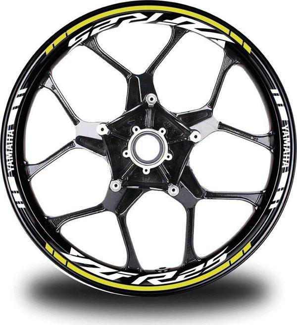 Sarı Yamaha YZF R25 Takım Jant Sticker Etiket - Image 1