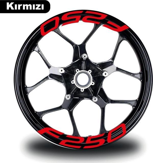 Bajaj F250 Jant İçi Yazı Sticker Modeli Kırmızı - Image 1