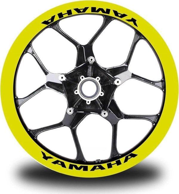 Siyah Yamaha Yazılı 8Li Jant İçi Yazı Sticker Etiket - Image 1