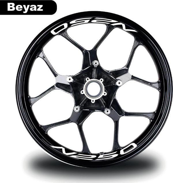 Bajaj N250 Jant İçi Yazı Sticker Modeli Beyaz - Image 1