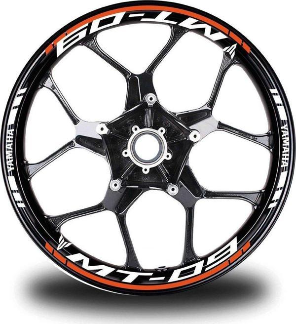 Turuncu Yamaha MT 09 Takım Jant Sticker Etiket - Image 1