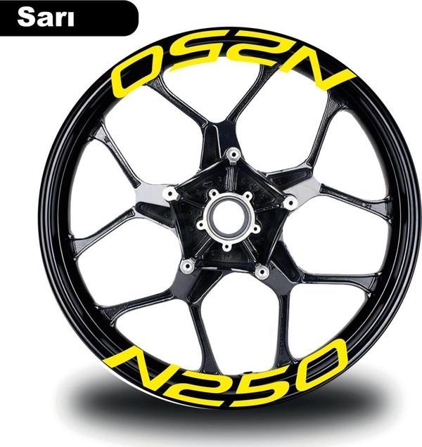 Bajaj N250 Jant İçi Yazı Sticker Modeli Sarı - Image 1