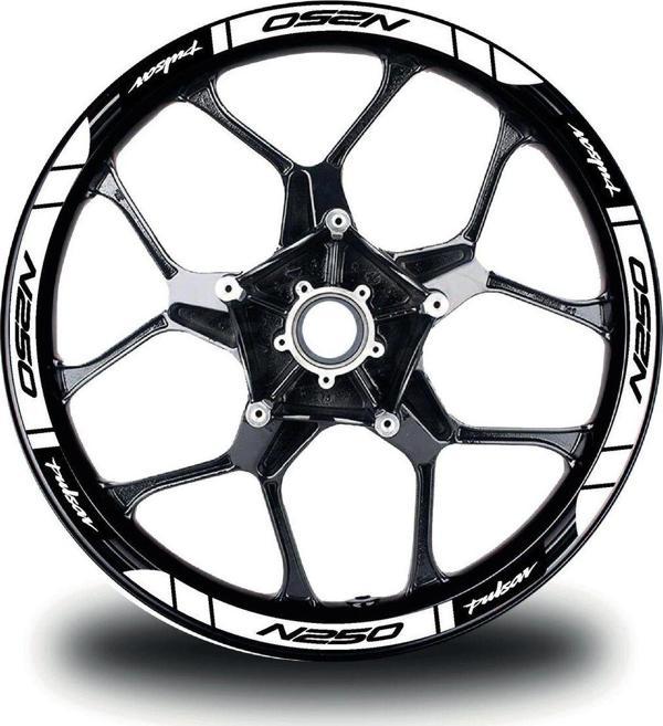 Bajaj N250 Jant Sticker Baskılı Beyaz Etiket Modeli - Image 1