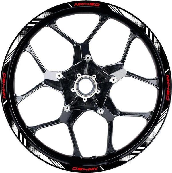 CFMOTO NK450 Sticker Jant Dışı Şerit Baskılı Kırmızı Beyaz Model - Image 1