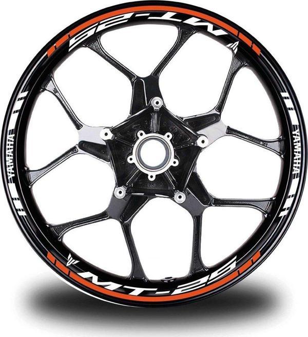 Turuncu Yamaha MT 25 Takım Jant Sticker Etiket - Image 1