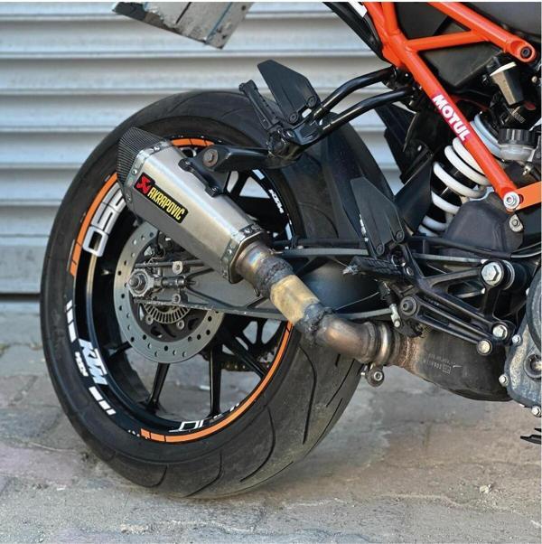 KTM DUKE 125/250/390 Motosiklet Jant Sticker Etiket Modeli İç & Dış Set Turuncu - Image 1
