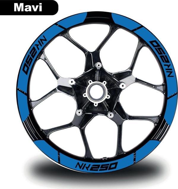 Mavi CF MOTO 250 NK Geniş Jant Sticker Etiket Modeli - Image 1