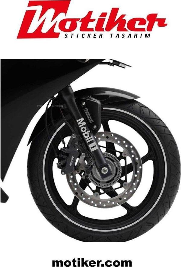 Mobil 1 Motosiklet Amortisör Gri Sticker Etiket - Image 1