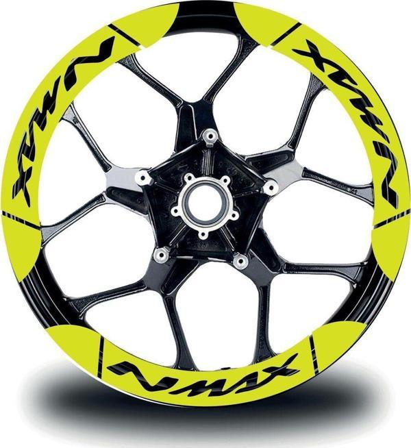 YAMAHA Nmax İç & Dış Jant Sticker Etiket Modeli Neon Sarı (Yeşil) - Image 1