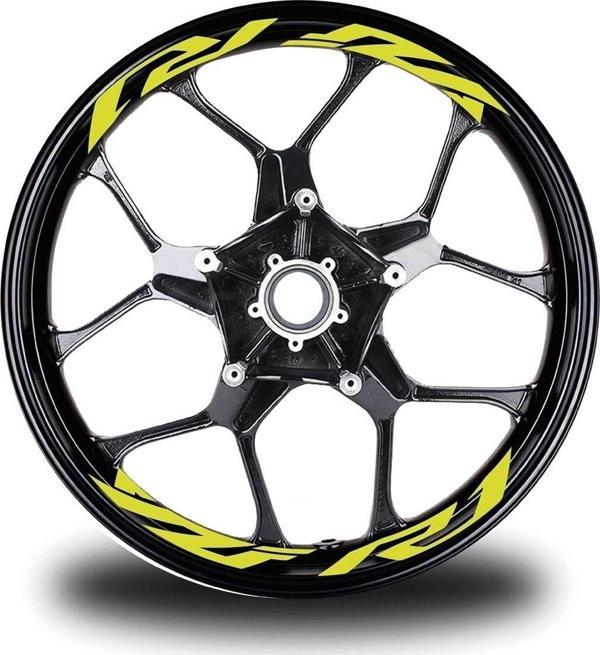 Yamaha Racıng Team Yazılı Neon Sarı Arka Maşa Sticker Etiket Mode - Image 1