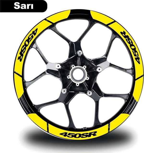 Sarı Cf Moto 450 Sr Geniş Jant Sticker Etiket Modeli - Image 1