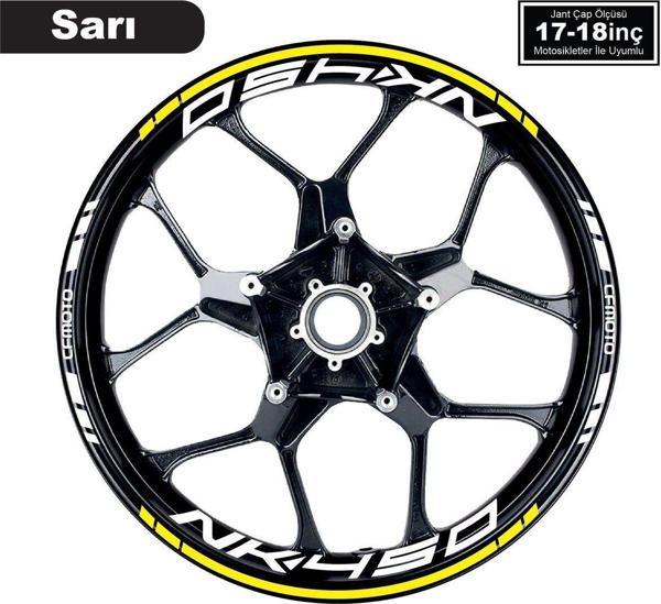 Sarı CFMOTO 450NK Motosiklet Jant Sticker Etiket Modeli İç & Dış Takım - Image 1