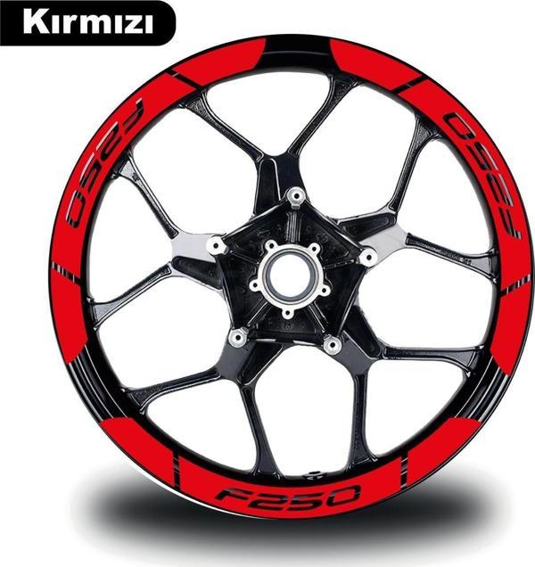 Kırmızı Bajaj F250 Geniş Jant Sticker Etiket Modeli - Image 1