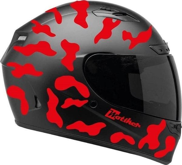 Kırmızı Kamuflaj Kask Sticker Modeli - Image 1