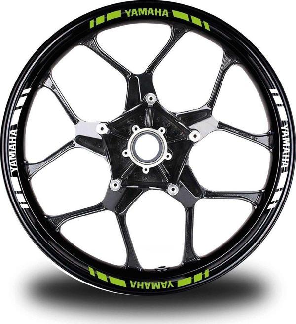 Yamaha Yazılı Kısa Dış Şerit 16'lı Çift Renk Jant Sticker Modeli - Image 1