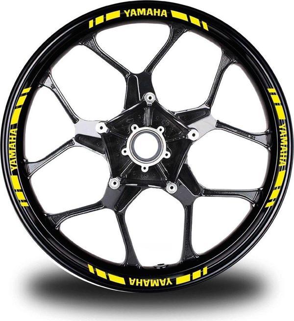 Yamaha Yazılı Kısa Dış Şerit 16'lı Tek Renk Jant Sticker Modeli - Image 1