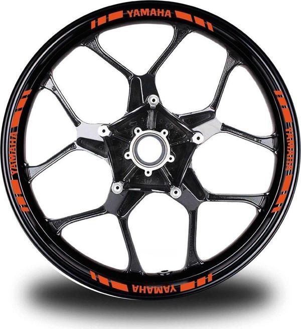 Yamaha Yazılı Kısa Dış Şerit 16'lı Tek Renk Jant Sticker Modeli - Image 1