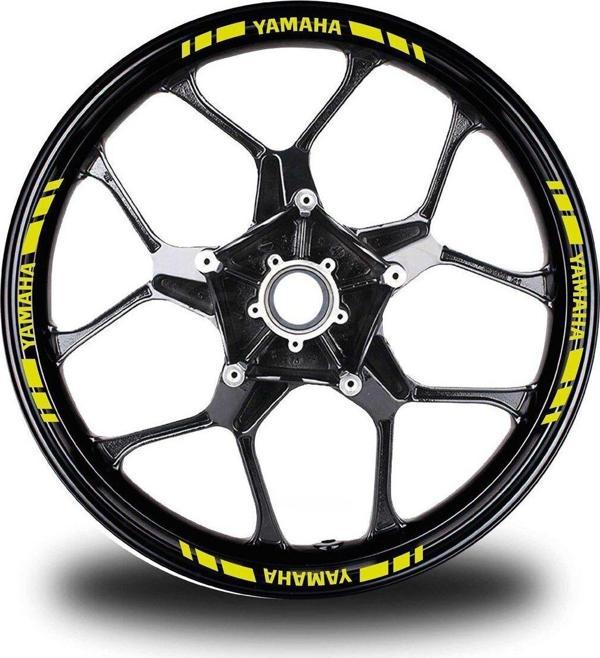 Yamaha Yazılı Kısa Dış Şerit 16'lı Tek Renk Jant Sticker Modeli - Image 1