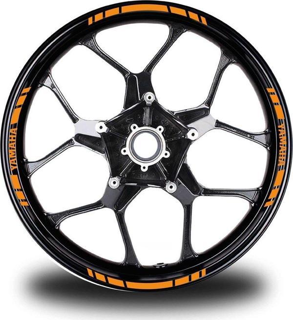 Yamaha Yazılı Kısa Yazısız Kısa Dış Şerit 16'lı Tek Renk Jant Sticker Modeli - Image 1