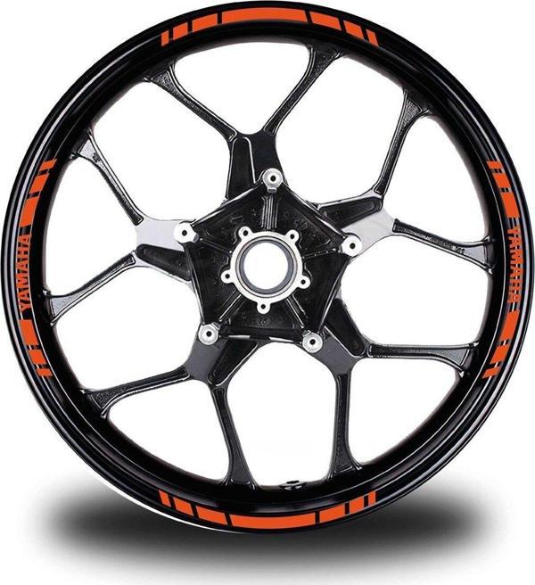 Yamaha Yazılı Kısa Yazısız Kısa Dış Şerit 16'lı Tek Renk Jant Sticker Modeli - Image 1