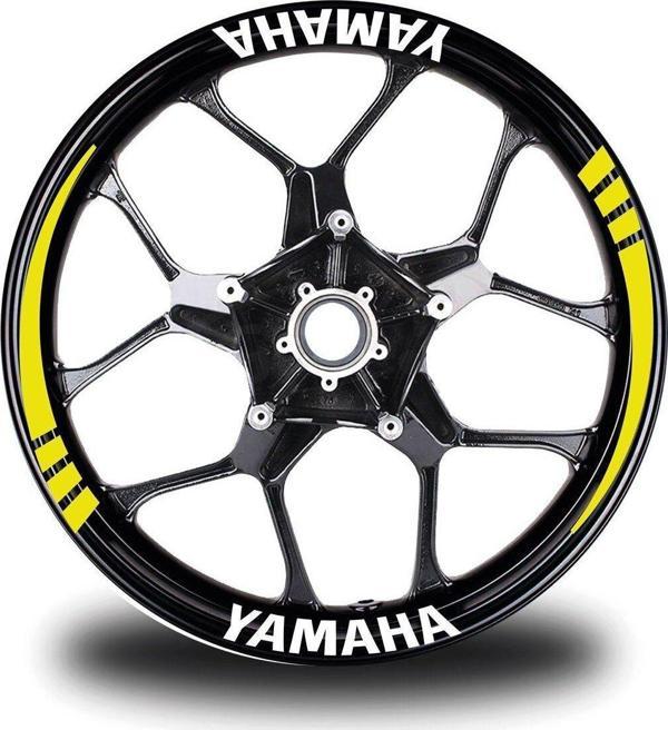 Yamaha Yazılı Sarı Takım Jant Sticker Modeli - Image 1