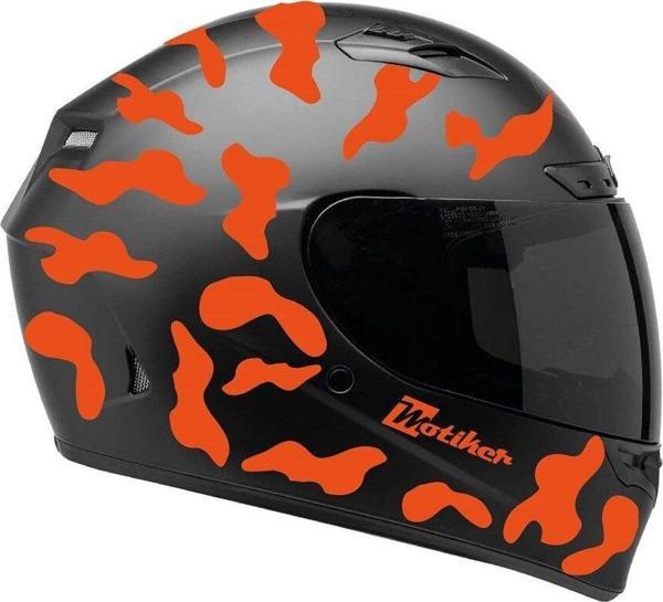 Neon Turuncu Kamuflaj Kask Sticker Modeli - Image 1
