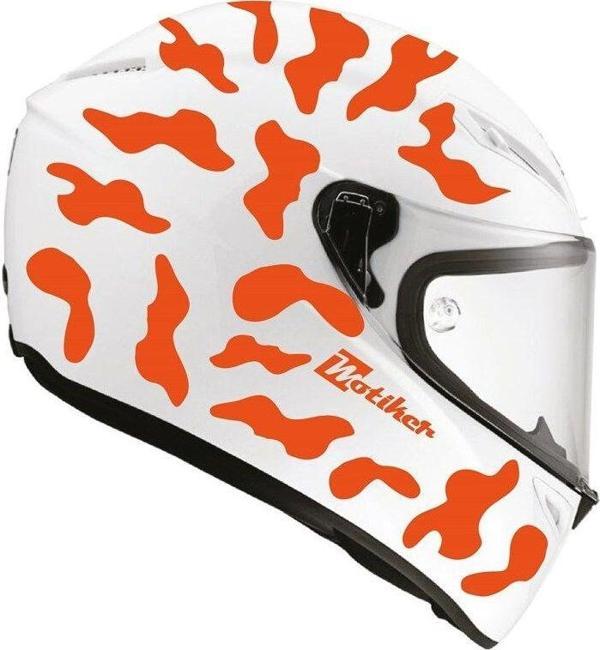 Neon Turuncu Kamuflaj Kask Sticker Modeli 2 - Image 1