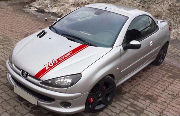 Peugeot 206 Sport Yazılı Ön Kaput Sticker Etiket Modeli - Image 1