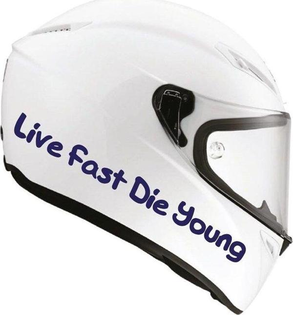 Tek Renk Live Fast Die Young (live Fast Die Young Helmet Stickers) Kask Sticker Etiket Modeli - Image 1