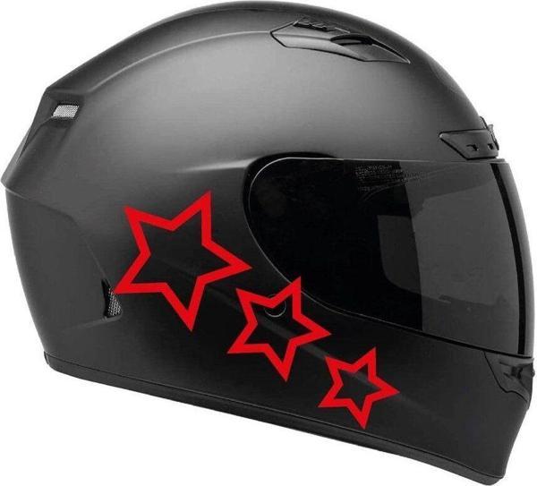 Tek Renk Üçlü Yıldız (triple Star Helmet Stickers) Kask Sticker Etiket Modeli 1 - Image 1