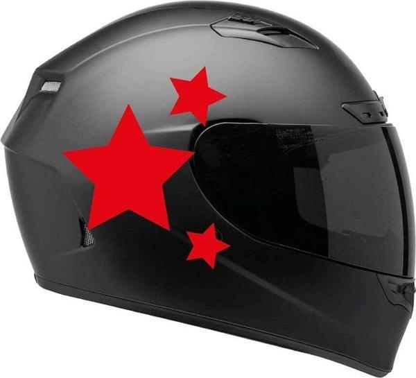 Tek Renk Üçlü Yıldız (triple Star Helmet Stickers) Kask Sticker Etiket Modeli 3 - Image 1