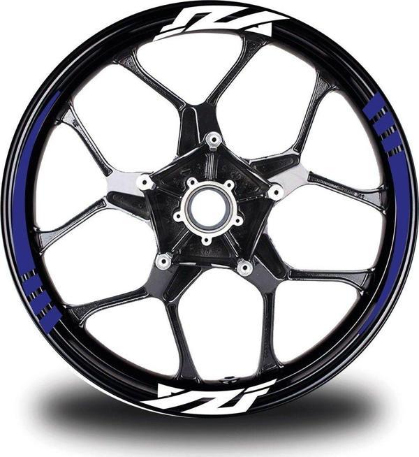YZF Yazılı Mavi Takım Jant Sticker Modeli Uyumlu - Image 1