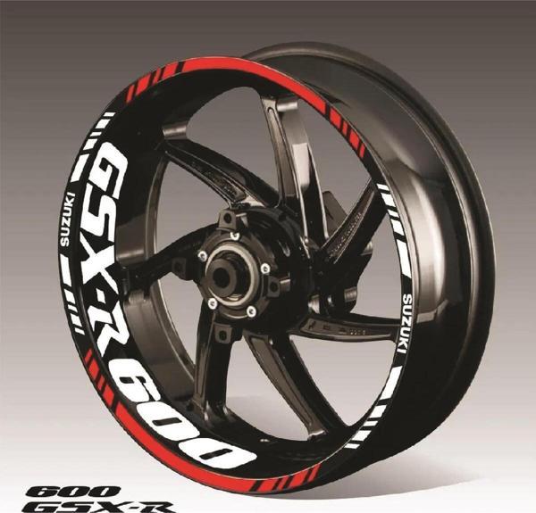 Suzuki GSX-R 600 Kırmızı Beyaz Jant Sticker Etiket Modeli - Image 1