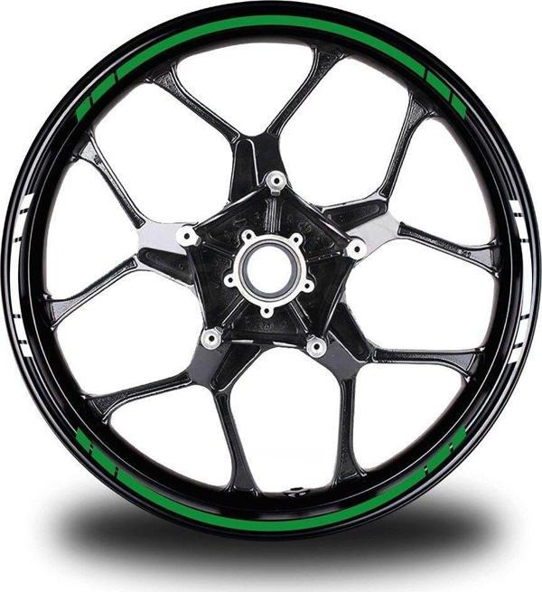Yazısız Uzun Kısa Kesikli Çift Renk 16'lı Jant Sticker Modeli - Image 1