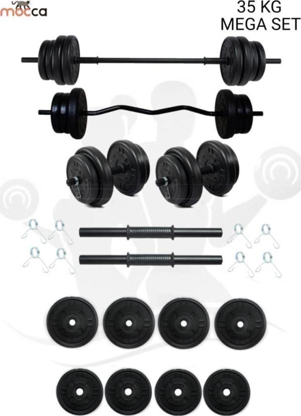 Moccastyle 38 Kg Z-Barlı Megaset Halter Seti Ve Dambıl Seti Ağırlık Fitness Seti(30 Kg Plaka Ağırlığı) - Image 1