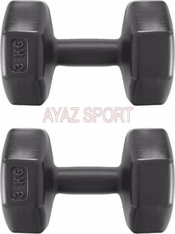 Ayaz Sport 3X2 Dambıl Siyah Set Dumbell Toplam 6 Kg - Image 1