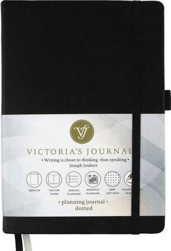 Victorias Journals Venzi Sert Kapak Planlayıcı Defter Siyah - Image 1