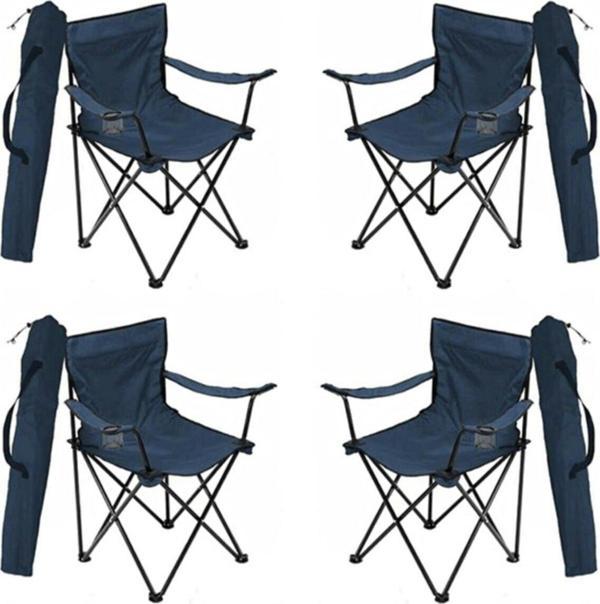 Moccastyle Kamp Sandalyesi Katlanır Sandalye Bahçe Koltuğu Piknik Plaj Balkon Sandalyesi 4 Adet - Image 1