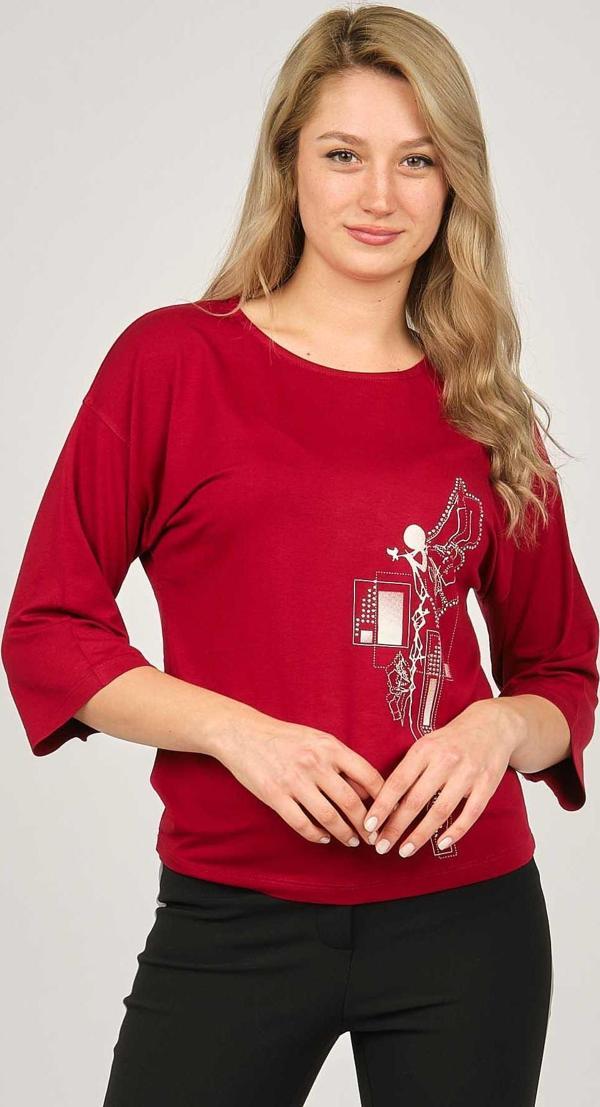 Sistas Kadın Desenli Bluz 6690208 Bordo - Image 1
