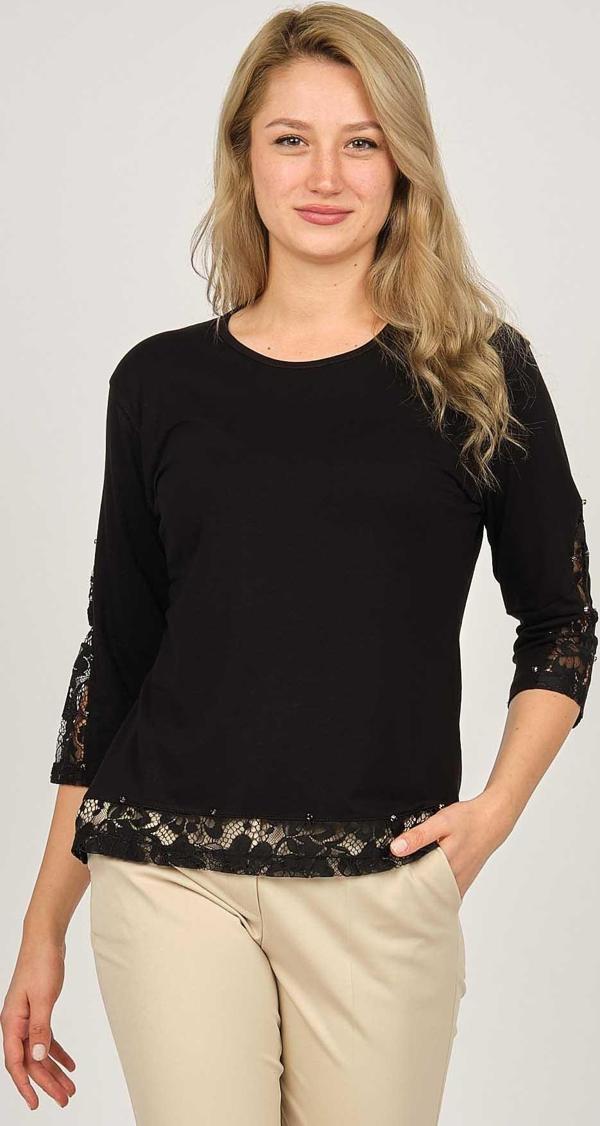 Sistas Kadın Kol ve Etek Uçları Dantel Detaylı Bluz 6690310 Siyah - Image 1