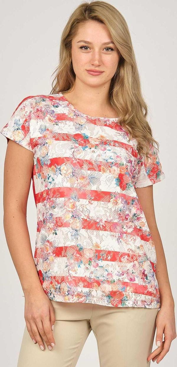 Sistas Kadın Çiçek Desenli Bluz 6690372 Mercan - Image 1