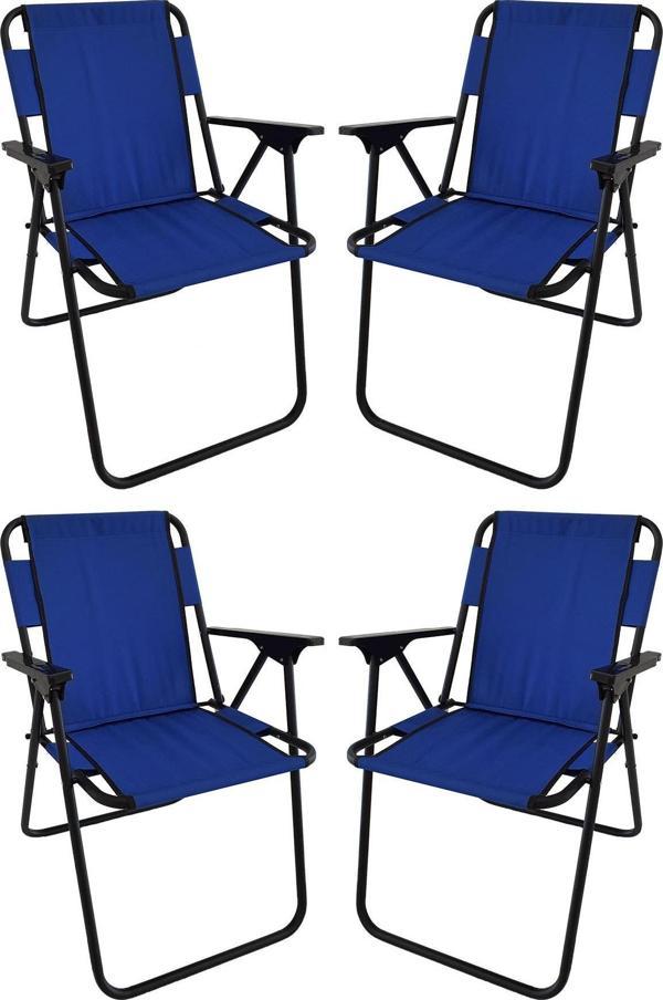 MoccaStyleMAVİ PLASTİK KOLLU SANDALYE 4LÜ - Image 1