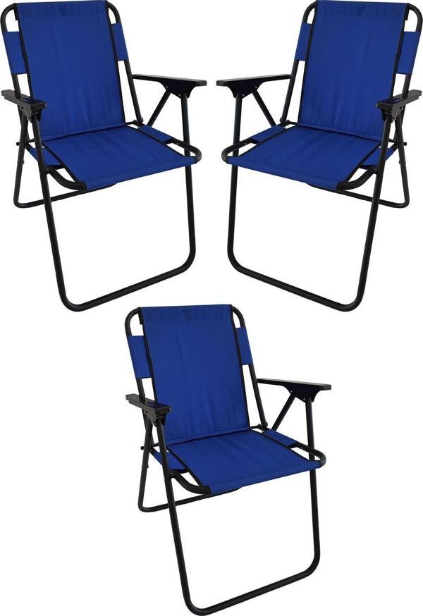 MoccaStyleMAVİ PLASTİK KOLLU SANDALYE 3'LÜ - Image 1