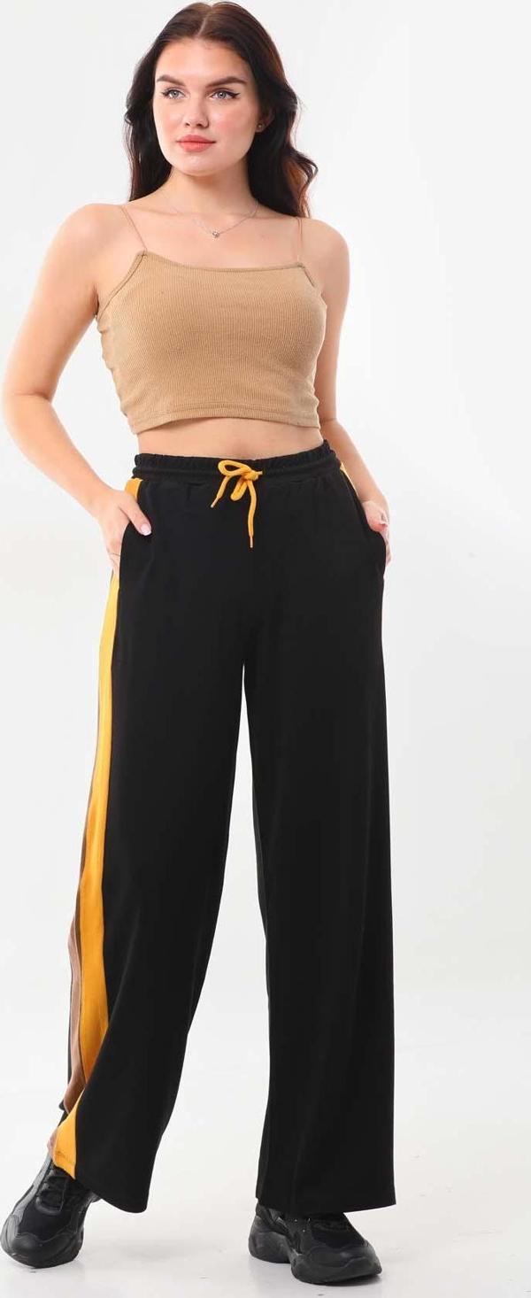 Sistas Kadın Belden Bağlamalı Rahat Form Pantolon 22959 Siyah - Image 1