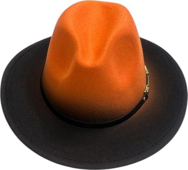 Tasarım Sarı Degrade İki Renk Fötr Şapka - Image 1